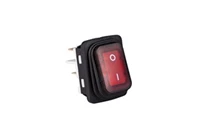 30*22mmGrey Body 2NO with Illumination with Terminal Light Voltage 400V (0-I) Marked Red A54 Series Rocker Switch